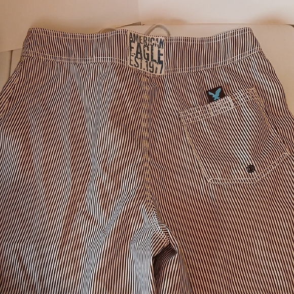 American Eagle Outfitters Black and White Striped Board Shorts - Picture 3 of 3